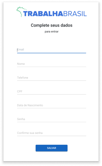 Insira as suas informações iniciais para publicar vagas no Trabalha Brasil